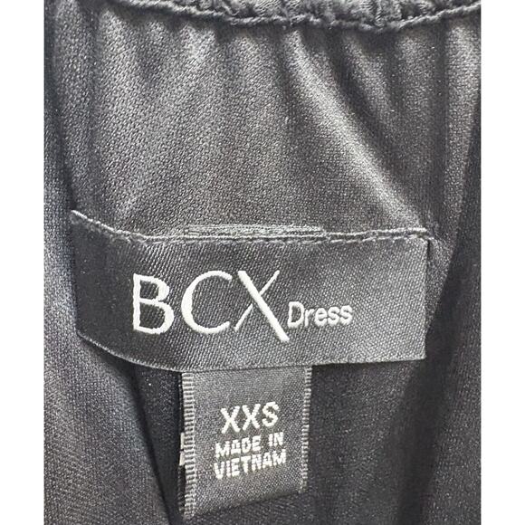 BCX Juniors Black Ruffle Floral Midi Dress XXS Spaghetti Strap Fairy Goth Core - Picture 3 of 7